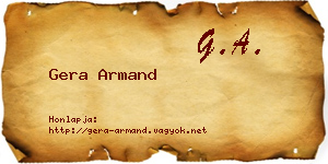 Gera Armand névjegykártya